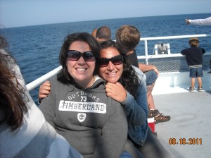 Alana Carpenter on whale watch with her sister, Sarah